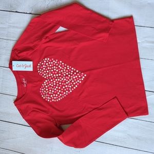 NWT Cat & Jack Long Sleeve Heart Graphic T-Shirt - Size M (7/8)